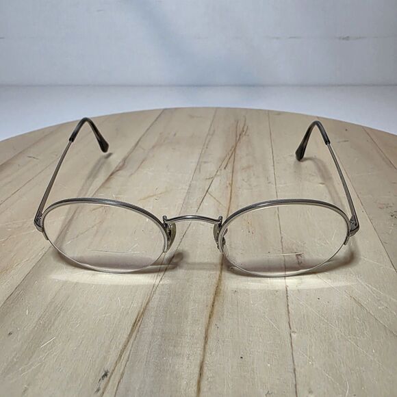 Ray-Ban Oval Half Rimless Eyeglasses RB6547 2538 49□22 145 Frame Only Silver Ton - Picture 1 of 8